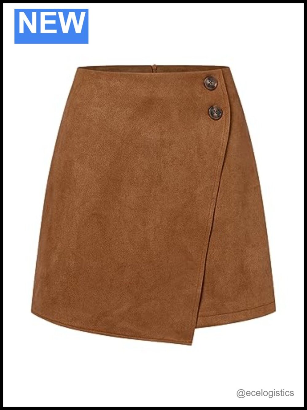 Faux Suede High Waist Asymmetrical Mini Skirt with Zipper